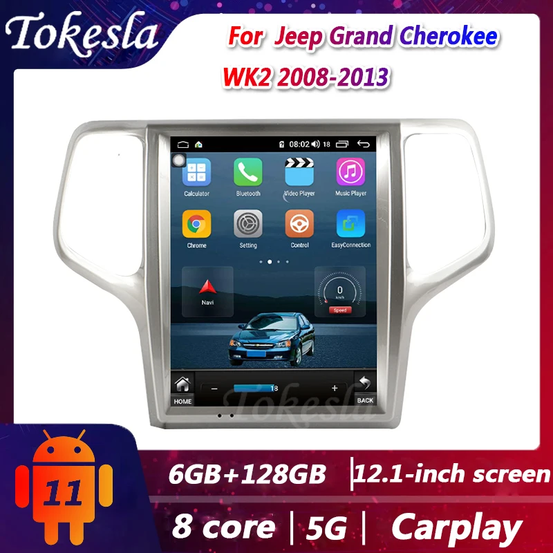 Автомобильный радиоприемник Tokesla для Jeep Grand Cherokee WK2 Telsa Android центральный