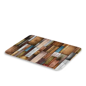 

Hot Sale Bathroom Non-Slip Carpet Mat Rug Wooden floor texture Parttern Water Absorption Rug Toilet Cover Mat Doormats