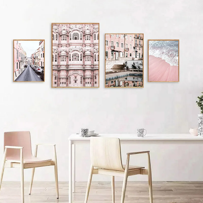 

Architecture Cityscape Canvas Poster Scandinavian Wall Art Print Landscape Painting Nordic Style Picture Living Room Decor