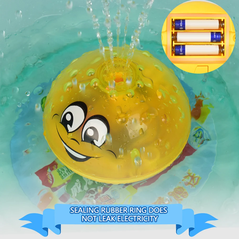 Музыкальная детская вращающаяся игрушка для ванной Летний душ водный бассейн спрей Шар Ванная комната подарок мультфильм электрический светильник