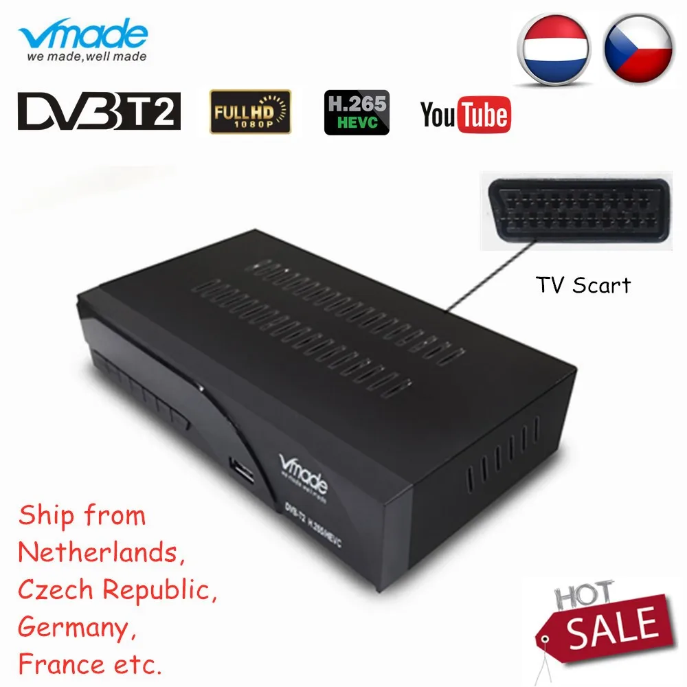 ТВ приставка Vmade Full HD цифровой DVB T2 K6 scart/AV спутниковый поддержка YouTube H.265 / HEVC 1080p