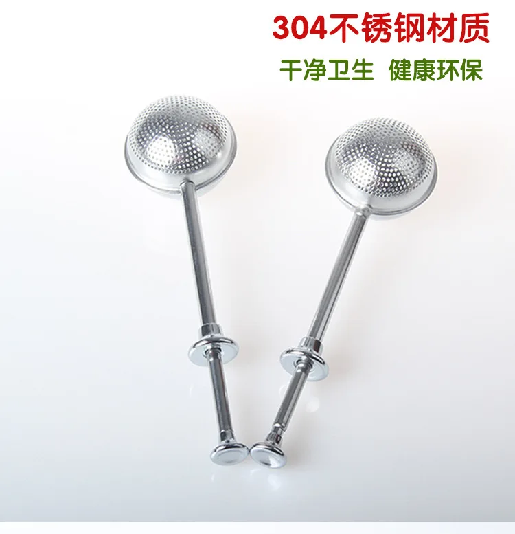Manufacturers Direct Selling 304 Stainless Steel Telescopic Tea Ball Tea Leaf Ball wei bao diao wei qiu Tea Strainer Push Tea St