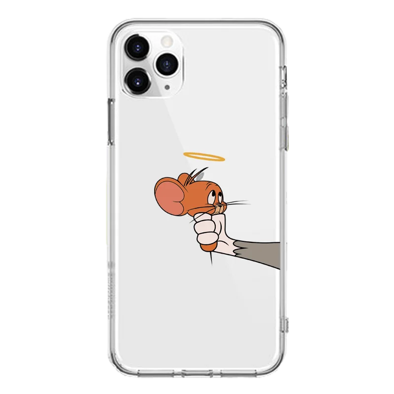 02 Забавный мультяшный чехол для телефона iphone X XS 11Pro Max XR милый кот Том чехол для iphone 8 7 6 6S Plus 5S SE мягкий силиконовый прозрачный чехол - Цвет: 02