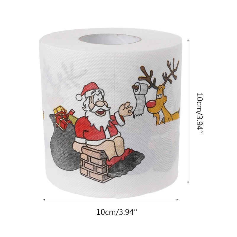 Christmas Toilet Roll Paper Novelty Santa Claus Tree Bath Tissue Napkin Funny Birthday Xmas Party Favors