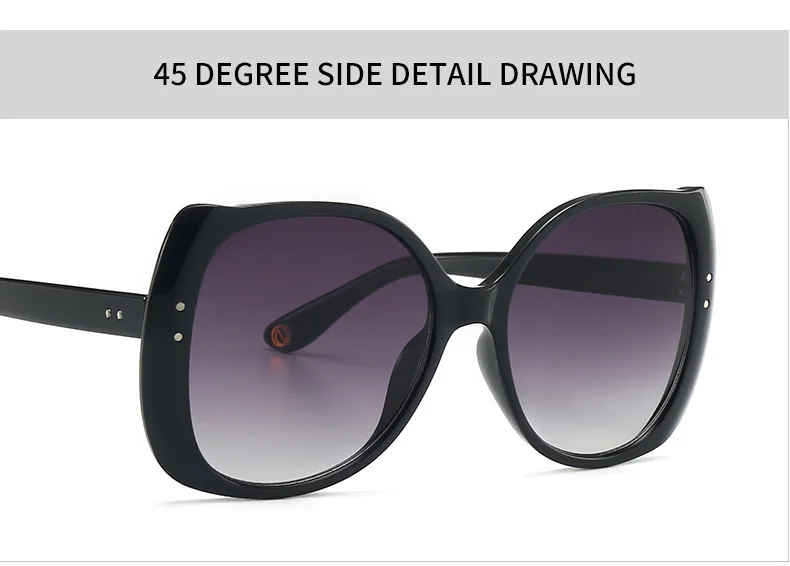 Большие солнцезащитные очки с бабочкой и кошачьим глазом для женщин, роскошные брендовые Винтажные Солнцезащитные очки с заклепками, большая оправа, женские сексуальные шикарные оттенки