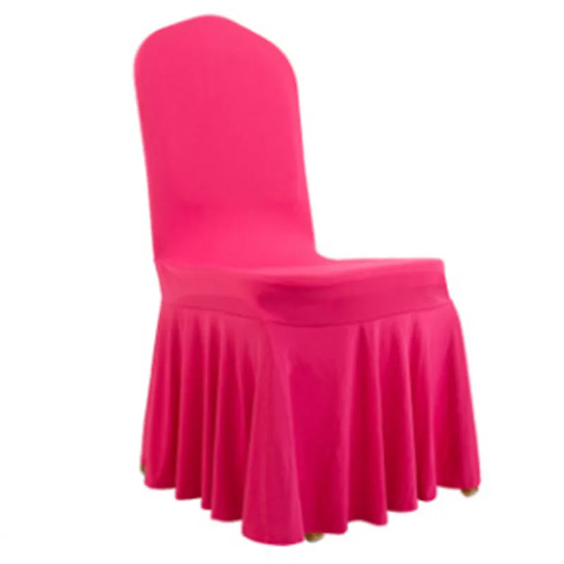 Fuchsia WedFavor 20 шт. белый Swag дно юбка из спандекса чехлы для стульев плиссированные лайкра стрейч сарафан чехлы на стулья свадебный банкет - Цвет: Fuchsia