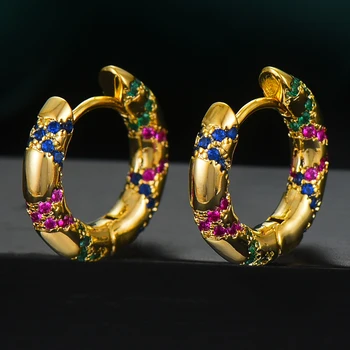 

GODKI 2020 Luxury Vintage Statement Hoop Earrings For Women Wedding Cubic Zircon DUBAI Bridal Round Circle Hoop Earrings 2019