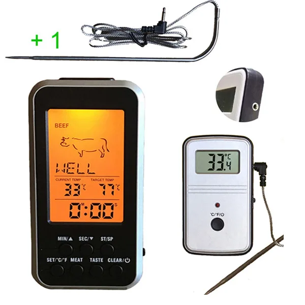 Kitchen Oven Food Cooking Barbecue Grill Roast Termometer Water Milk Temperature Meter Probe Remote Digital Meat BBQ Thermometer - Цвет: 03
