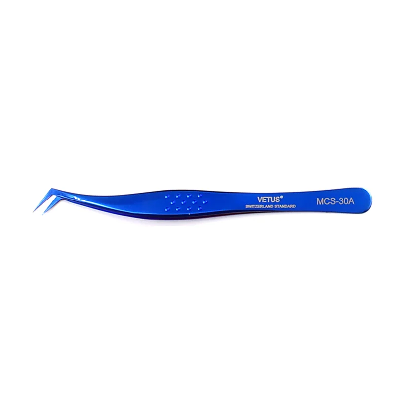 30A-Bright Blue Vetus Original MCS Series New Style Premium Eyelashes Tweezers Ultra Fine Tip Improve for 3D 6D Lashes Extensions - Цвет: 30A-Bright Blue
