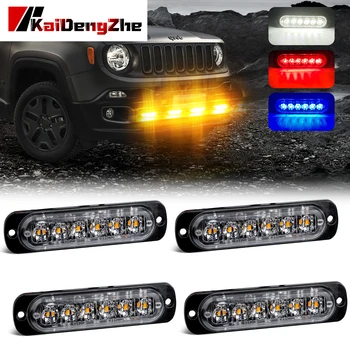 

Ultra Thin 6 Chips Car LED Strobe Light Emergency Light Grill Breakdown Auto Flashing For SUV Truck Motorcycle 12-24V Lightbar