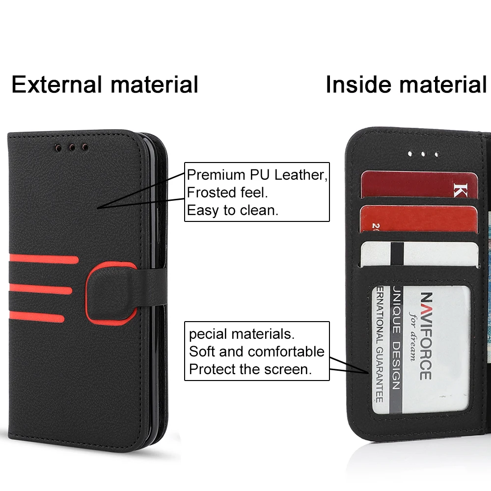 LAPOPNUT Wallet Case for Iphone 11 Pro Xs Max Xr X 7 8 Plus 6 6s 5 5s SE Slim Genuine Leather Flip Folio Cover Soft Card Holder