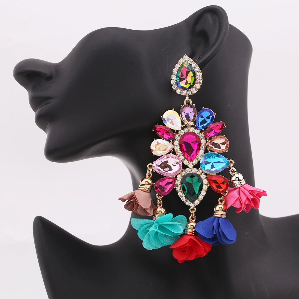Серьги Aretes из Индии женские серьги Стразы с подвесками кристаллами для женщин