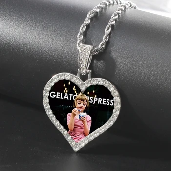 

Custom Made Photo Medallions Necklace & Pendant With Stainless Steel Chain Gold Silver Color Cubic Zircon Men's Hip Hop Jewelry