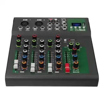 

Bluetooth Portable Audio Mixer w/USB DJ Sound Mixing Console MP3 Jack 4 Channel Karaoke 48V Amplifier Karaoke KTV Match Party