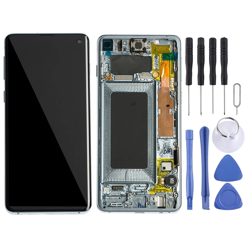 IPartsBuy ЖК-экран и дигитайзер Полная сборка с рамкой для Galaxy S10 - Цвет: Синий