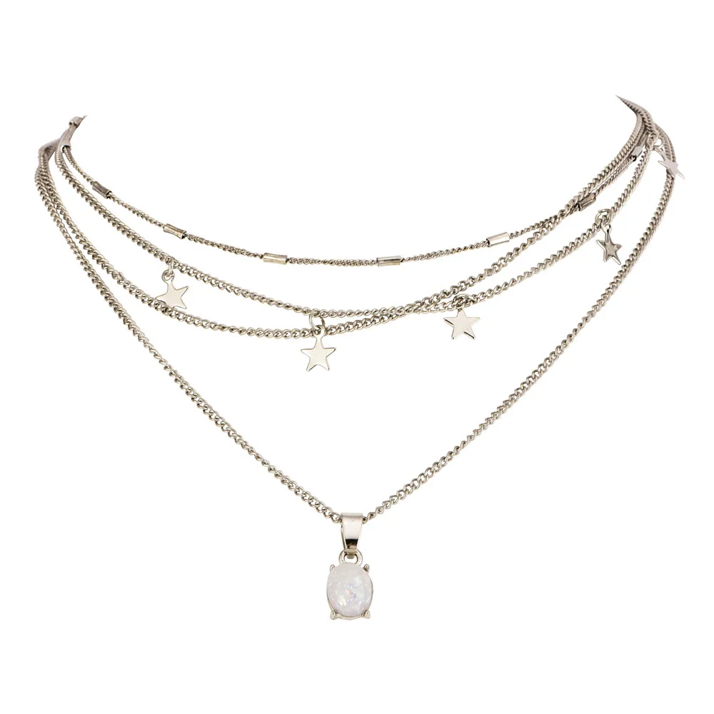 многослойная цепочка с подвесками. многослойное колье серебро. колье эстет 01л750394а 45см. колье цепочки с подвесками. колье эстет 01l011689_45.