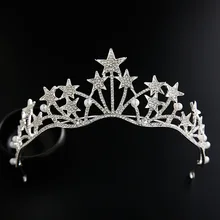 Европа и Америка сплав пятиконечная звезда Корона невесты головной убор Принцесса Корона Свадебные аксессуары корона заколка для волос