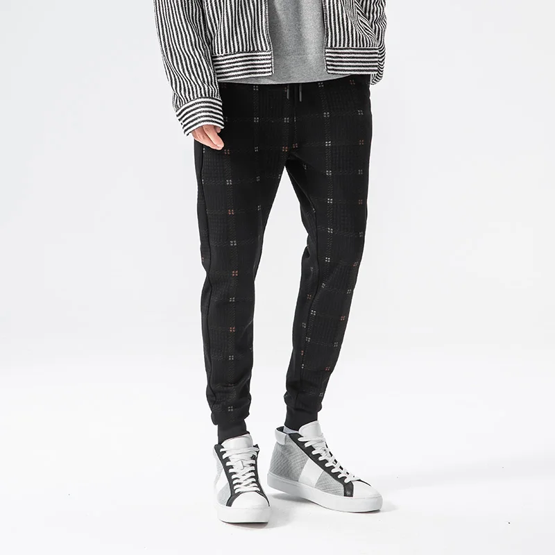 SingleRoad Harem Pants Men Hip Hop Joggers Black Mens Pencil Pants Lattice Streetwear Casual Drawstring Slim Male Trousers