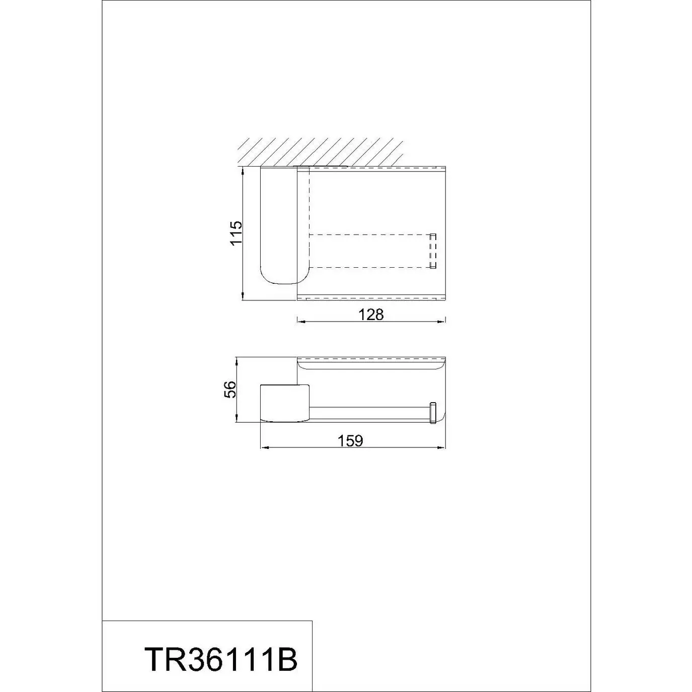 Бумагодержатель RUSH TR36111B (настенный; с крышкой; материал: латунь; цвет: хром)