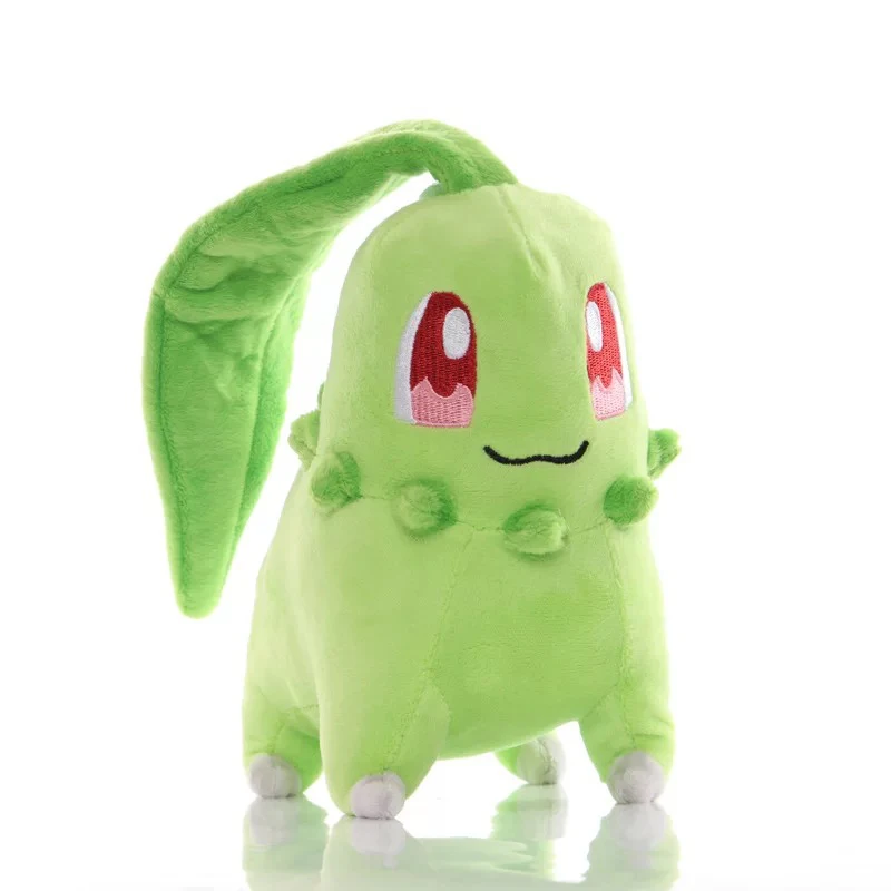 20cm Green Chikorita Kawaii Plush Toys Pokemoned Anime Peripheral Soft Stuffed Dolls Collection Children Gifts