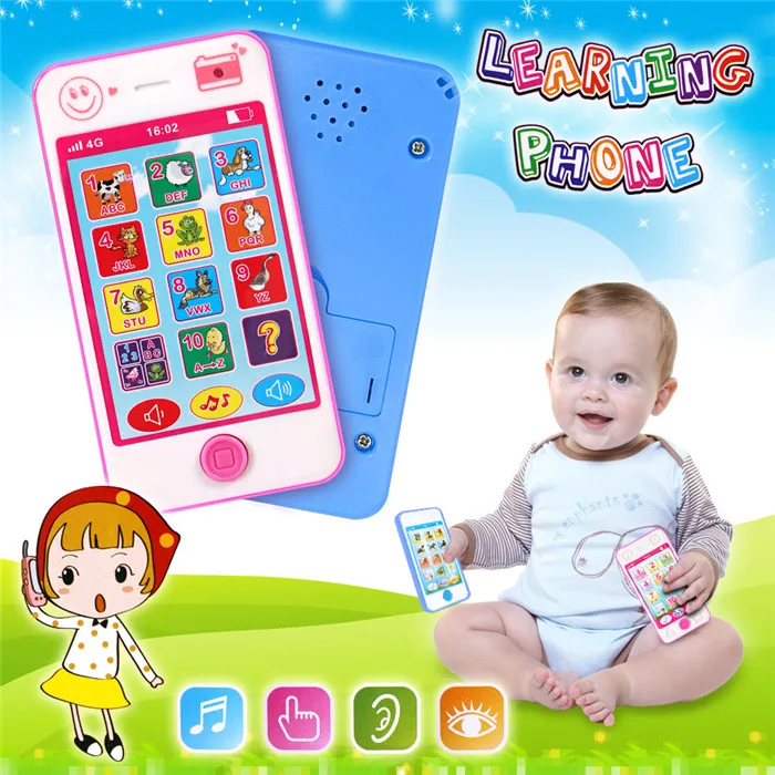 Baby Early Learning Training Machines Toy Phone English Russian Language Animal Sounds Kids Vocal Education music Phone