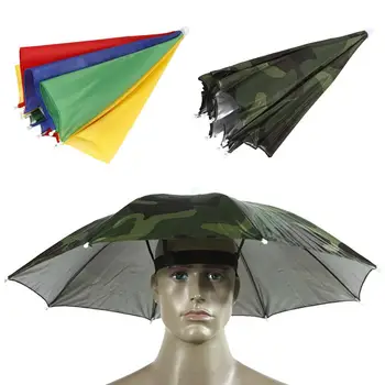 

Portable Head-mounted Umbrella Sun Shade Lightweight Camping Fishing Hiking Festival Outdoor Parasol Foldable Cap 40DC25