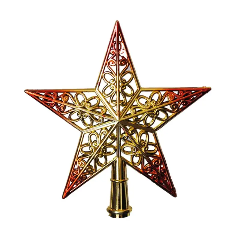3pcs 20cm 3D Christmas Tree Star Topper Hollow Out Christmas Tree Decoration Ornaments(Gradient Purple