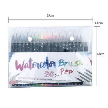 

20 Pcs/set Colors Watercolor Brush Pen Set Soft Tip Color Writing Drawing Painting Blend-able watercolor brush wholesale
