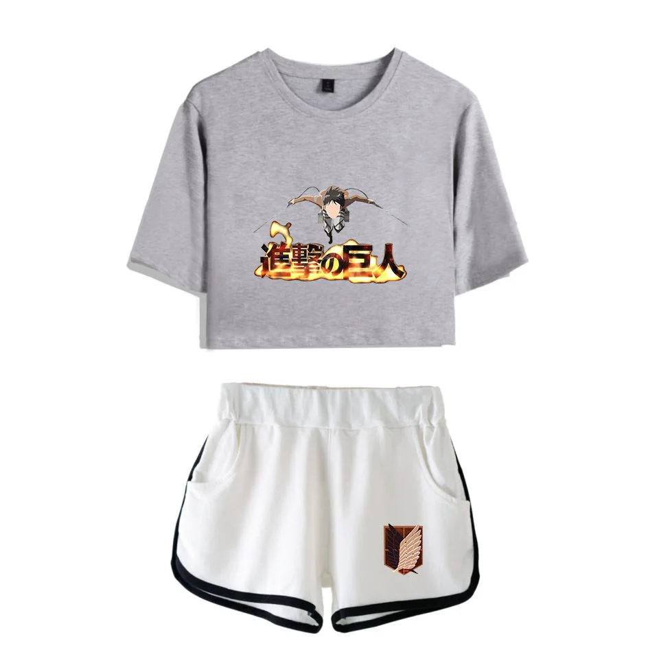 COSREA Attack On Titan Cosplay Costume Survey Corps Logo Short Sleeve Shirt Sport Suits Girls Tees Shorts T Running Sets Women -Zentai shop online H0cd6f5f714ec4bce840c7eb2c58363664.jpg