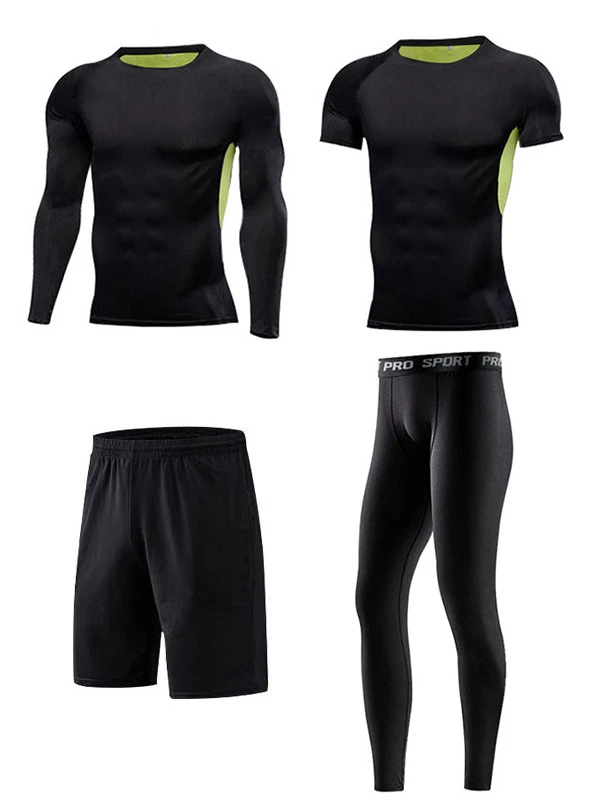 Man sportswear-4-WL Мужская спортивная одежда, Воздухопроницаемый спортивный костюм, компрессионный комплект для спортзала, одежда для фитнеса, спортивный костюм для бега, спортивный костюм, 3XL, мужской спортивный комплект - Цвет: Man sportswear-4-WL