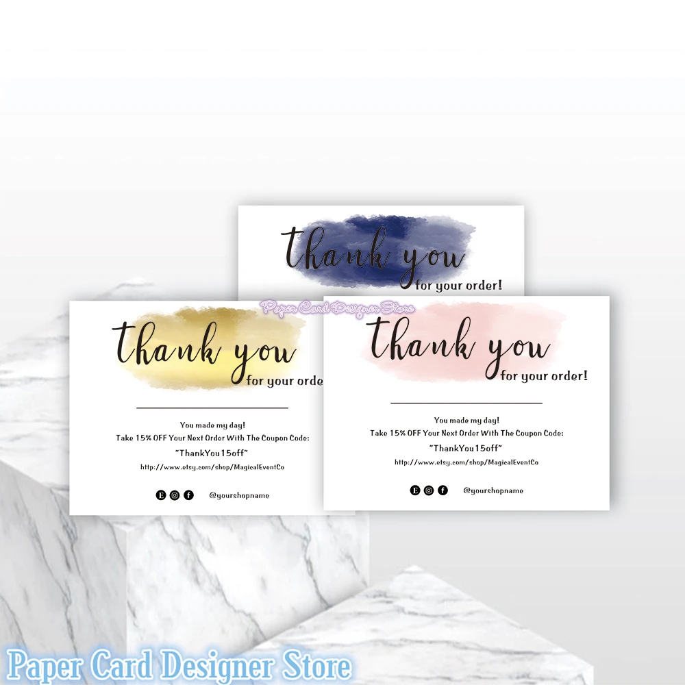 Custom Business Thank You Insert Card, Rose Gold Customer Thank You Card,  Customer Thank You Note, Package Insert Card Printable|Cards & Invitations|  - AliExpress
