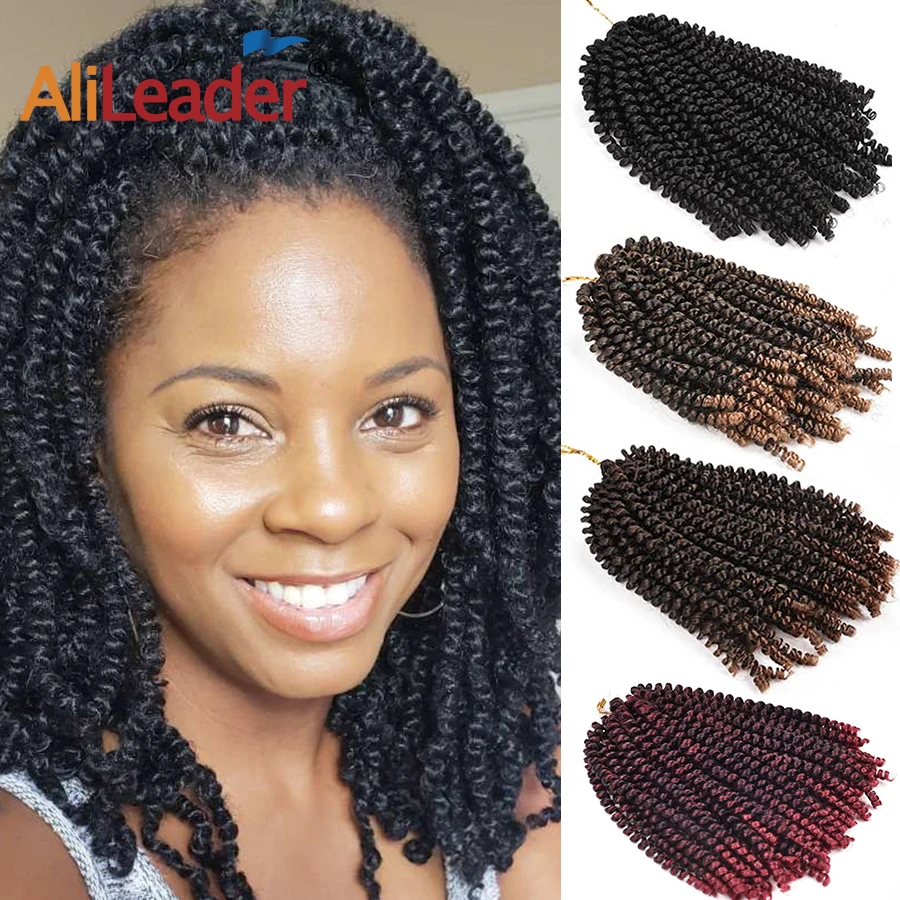 Alileader 8inch Fluffy Spring Twist Crochet Hair Extension Synthetic