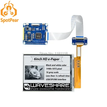 

Raspberry Pi 6 inch ink screen module e-paper HD 1448 × 1072 resolution black and white 16 gray levels