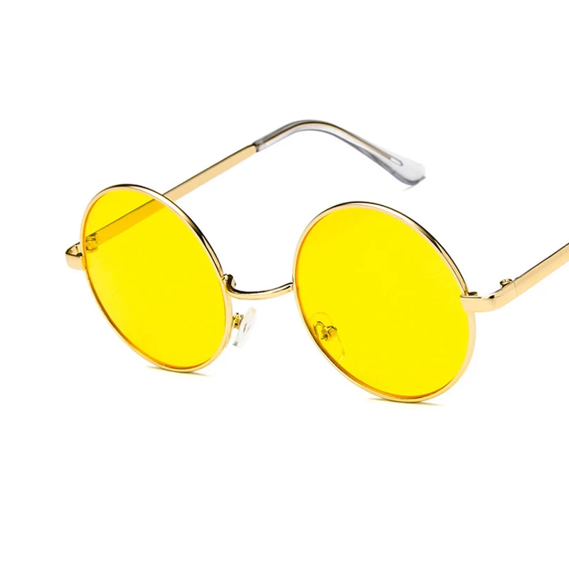 4 Yellow Oreldia модные круглые солнцезащитные очки для женщин люксовый бренд Винтаж Сплав розовый желтый прозрачные линзы оттенки солнцезащитные очки gafas de sol mujer - Цвет линз: 4 Yellow