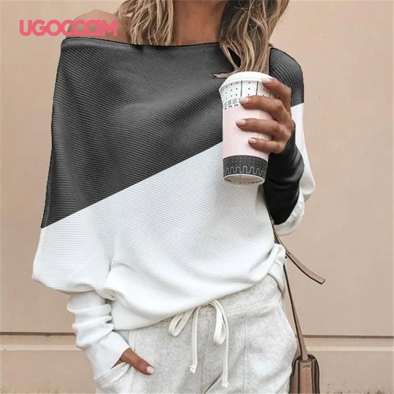 Женская блузка с длинным рукавом UGOCCAM осенняя Свободная женская размера плюс