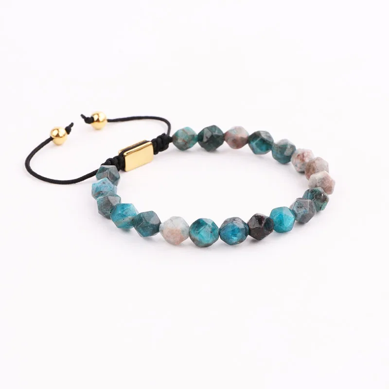 High Quality Women Men Jewelry Gift Natural Stone Apatite Handmade Custom Macrame Bracelet Men - Image 3