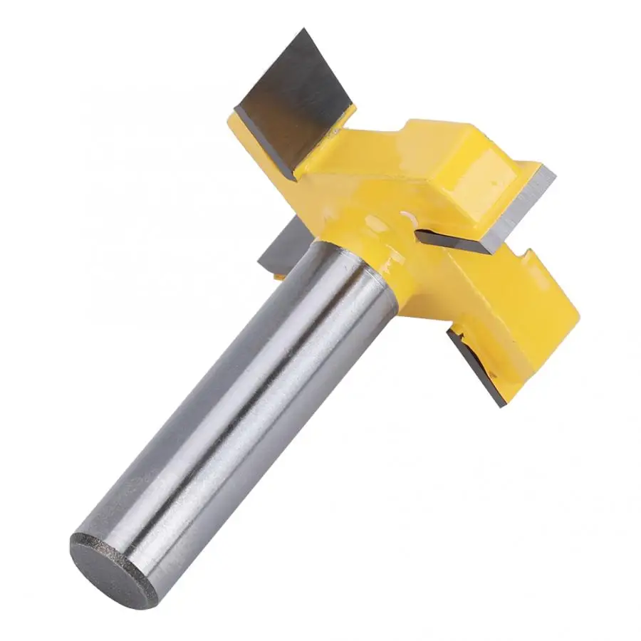 

4 Blade Milling Cutter Tool T Type Yellow Cemented Carbide Router Bit Milling Cutter Woodworking Milling Tool