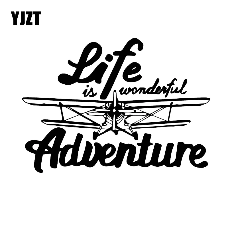 YJZT 13CM*18CM Car And Motorcycle Personality Decal Life Adventurer Stickers Black/Silver C30-0478 | Автомобили и мотоциклы
