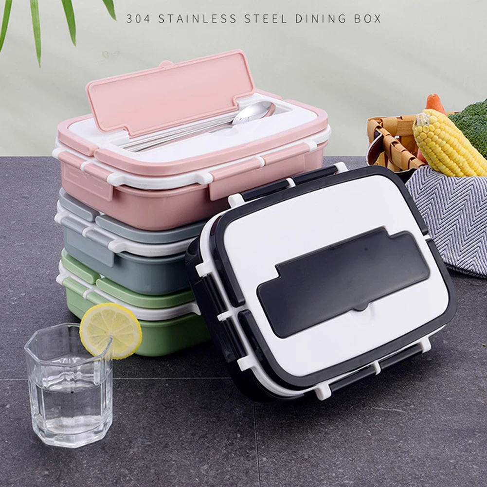 Bento Box студенческий Термоизолированный Ланч-бокс герметичный разделенный пищевой контейнер из нержавеющей стали