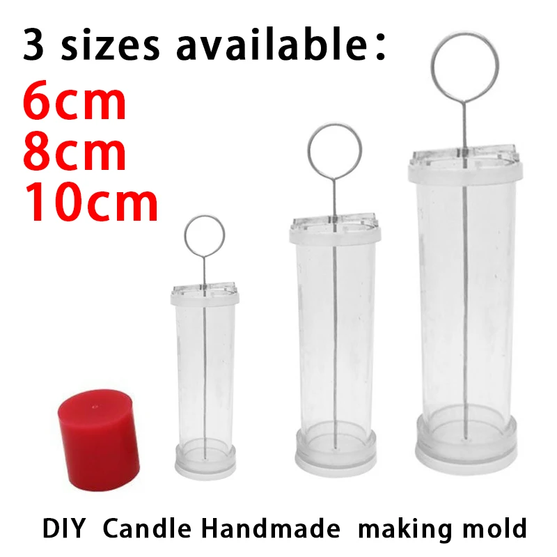 6/8/10CM DIY Craft Plastic Cylinder Pillar Candles Mould Making Mold Tool Kit