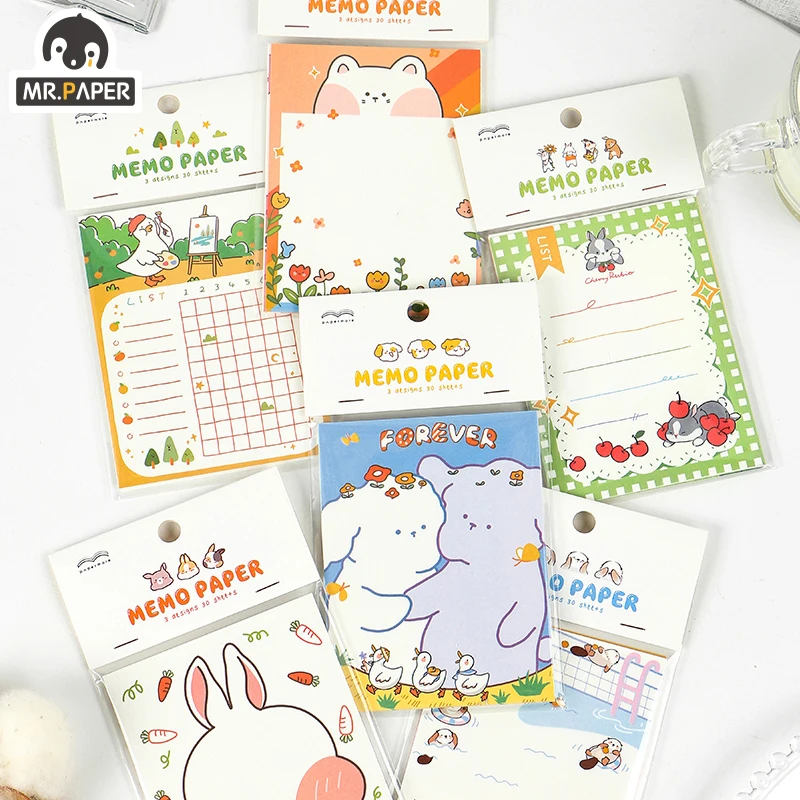 Mr.Paper 30 шт./лот 3 дизайн восхитительный кролик животное Ежедневный список для