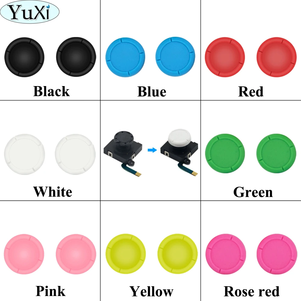 

YuXi 2pcs For Nintend Switch JoyCon NS Joy-Con Controller 3D Analog Joystick thumb Stick Cap Button Module Control Replacement