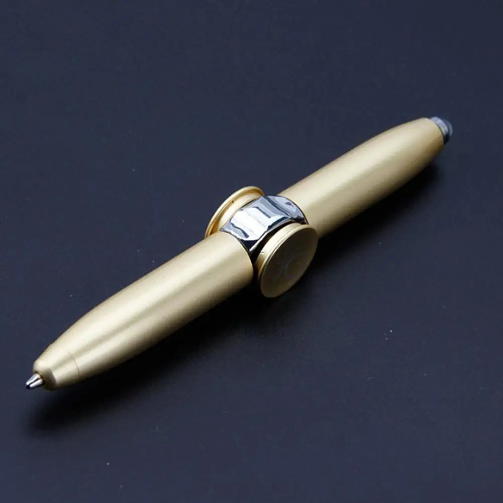 Gold Ручной спиннинг ручка со светодиодный светильник Spinner Игрушки Подарочная шариковая ручка спиннинг развлекательная ручка декомпрессионные игрушки - Цвет: Gold