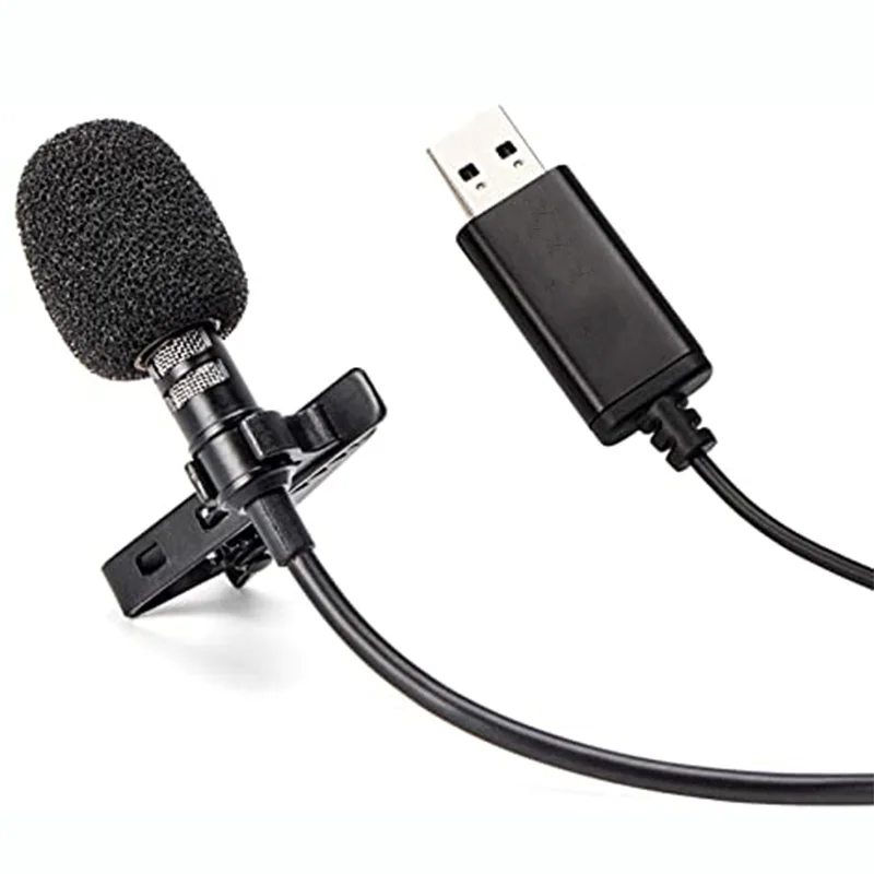 Петличный микрофон USB-микрофон на клипсе 2 м для ПК ноутбука вокала студийной