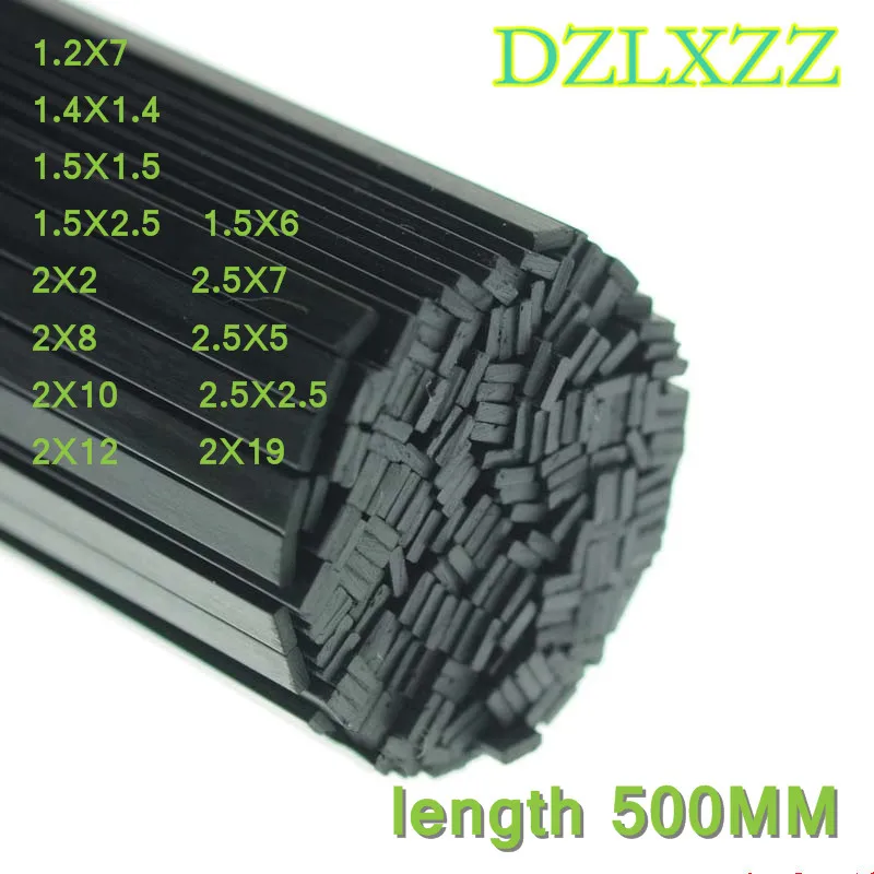 

10PCS Carbon Fiber Spuare Strip 1.2x7 1.4x1.4 1.5x1.5 2x2 2x12 2x19 2.5x2.5 2.5x5 2.5x7MM for RC Airpalne Model Length 500mm