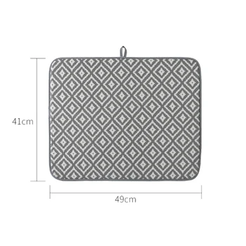 

Dish Drying Mat for Kitchen Sink Drainer Fiber Cushion Pad Tableware Tea Towel Absorbent Hotel Bar Placemat