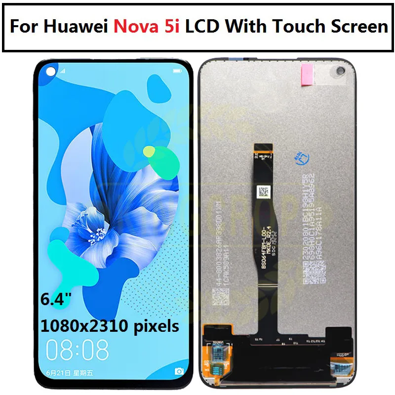 Для huawei nova 5i nova 5i ЖК-дисплей с рамкой дисплей сенсорный экран дигитайзер Assemblyb GLK-LX2, GLK-LX1U, для huawei nova 5i Pro lcd