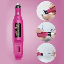 1 шт., Розовый Профессиональный электрический набор для маникюра, машинка для дизайна ногтей, ручка для педикюра, пилочка для ногтей, набор инструментов для маникюра