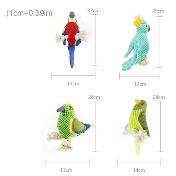 

2 Pcs Sounding Parrot Shape Dog Chew Molar Toy Tooth Cleaning Soft Doll Supplies M0XD