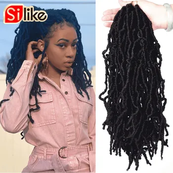 

Nu Locs Crochet Hair 18 Inch Long Black Soft Goddess Faux Locs Crochet Hair Natural Wavy Dreadlocks Braiding Hair Extensions